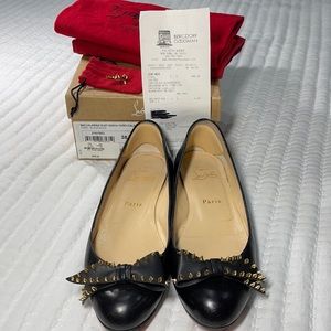 Christian Louboutin Spiked Bow Ballerina Flats